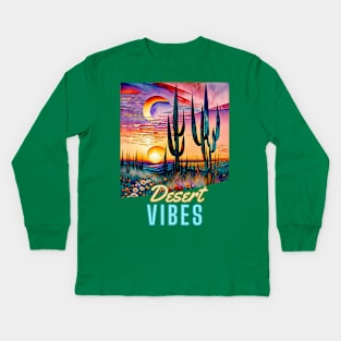 Desert Vibes (Saguaro artwork) Kids Long Sleeve T-Shirt